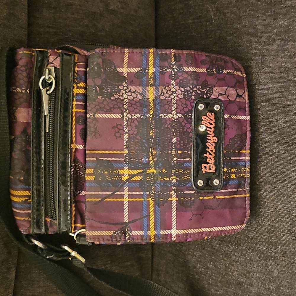 Vintage Betsey Johnson Betseyville Plaid Crossbody Bag